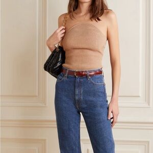 KHAITE Jericho strapless ribbed-knit top